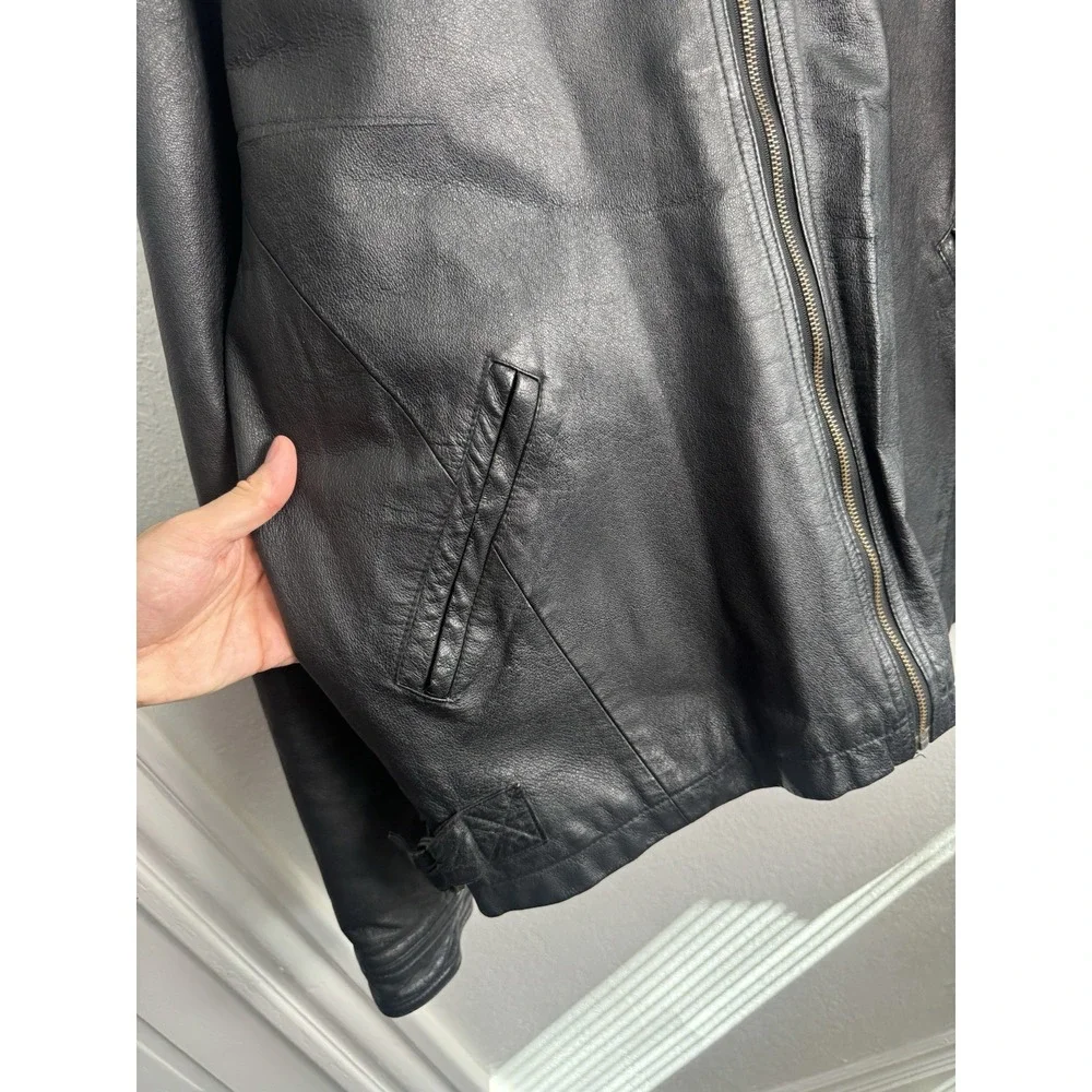 Wilda‎ Vtg Men's Leather Jacket USA Biker Black Size XXL Vintage